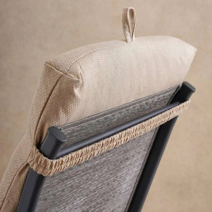 Sandstone Textured Water Repellant Outdoor Sun Lounger Seat Pad 43X114X5Cm - Taupe Pan Home