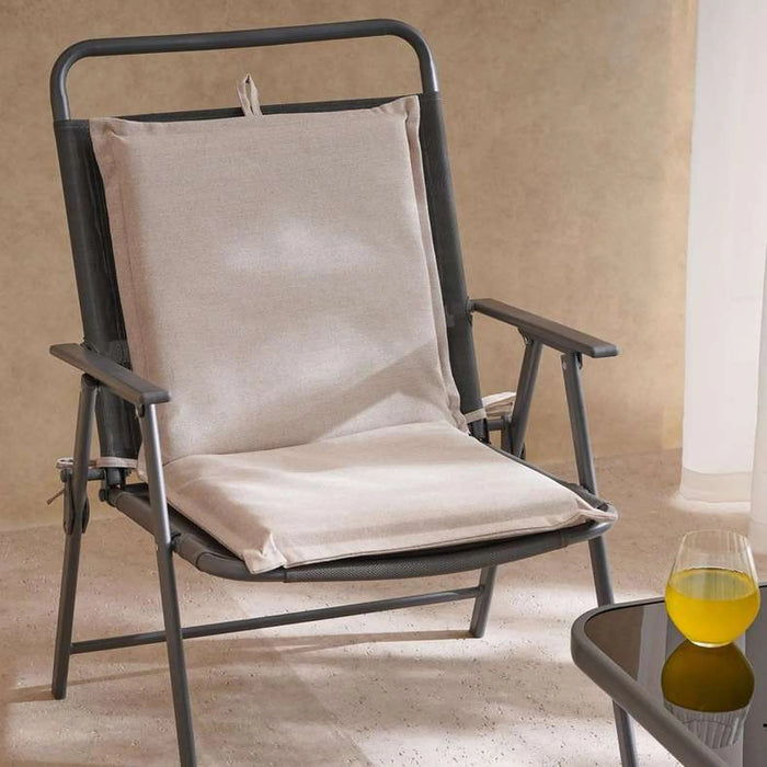 Sandstone Water Repellant Outdoor Sun Lounger Seat Pad 45X90X5Cm - Taupe Pan Home
