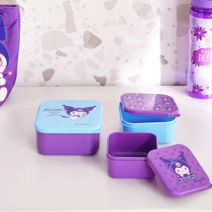Sanrio Kuromi 3 Piece Food Storage Container Set 13.5X 3.5X6Cm-Purple