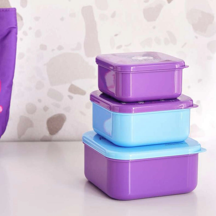 Sanrio Kuromi 3 Piece Food Storage Container Set 13.5X 3.5X6Cm-Purple