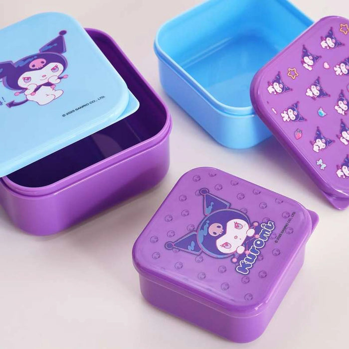 Sanrio Kuromi 3 Piece Food Storage Container Set 13.5X 3.5X6Cm-Purple