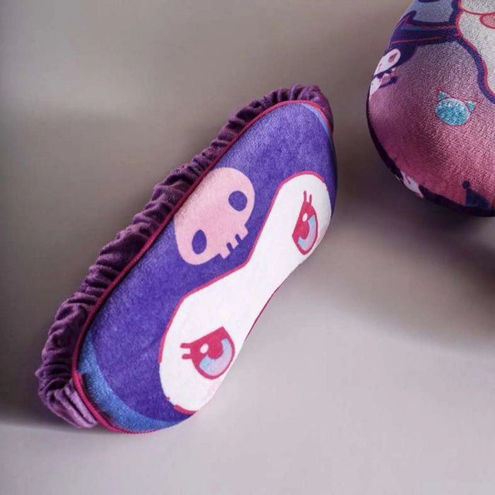 Sanrio Kuromi Neck Pillow & Eye Mask Set  27X6X31Cm- Purple