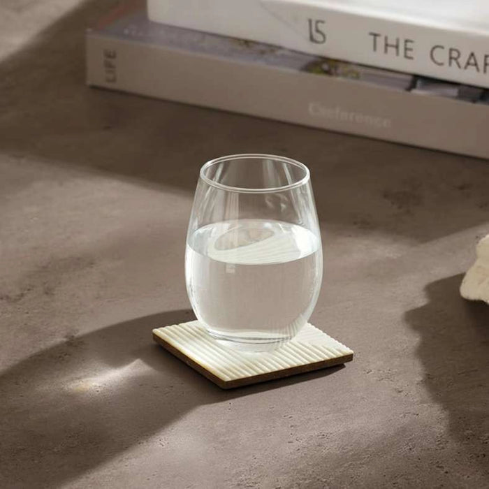 Sansa Resin 4-Piece Coaster Set 10X10X10Cm - White