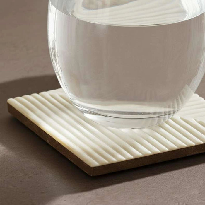 Sansa Resin 4-Piece Coaster Set 10X10X10Cm - White