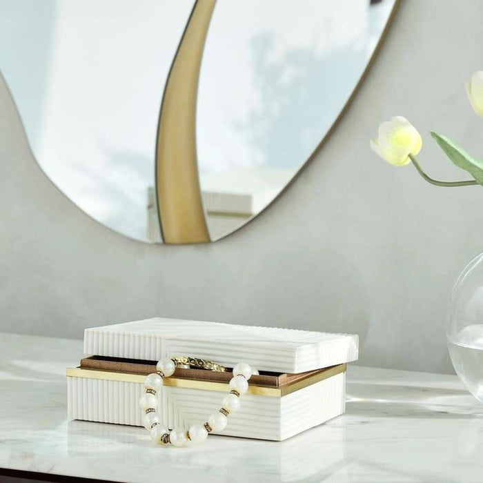 Sansa Resin Decor Box 20X13X5Cm - White