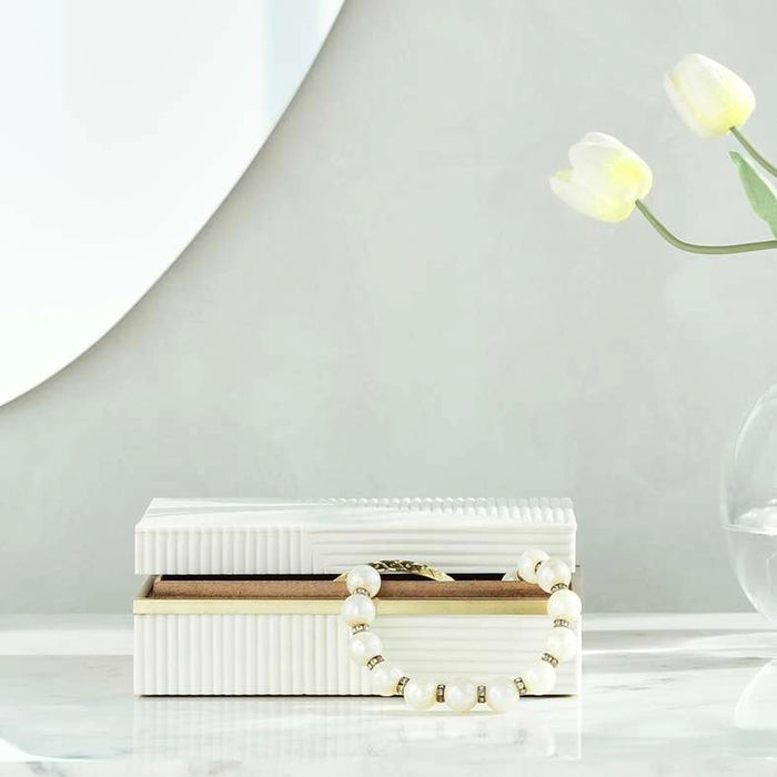 Sansa Resin Decor Box 20X13X5Cm - White