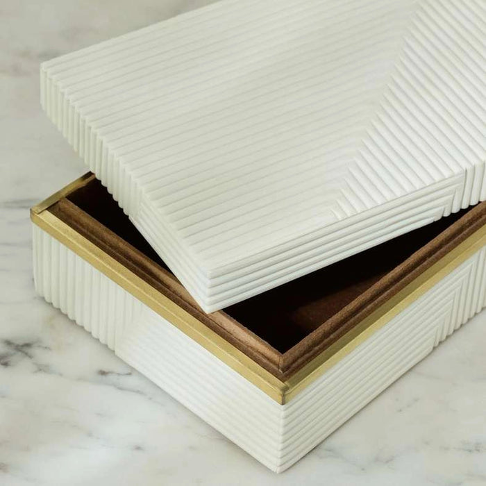 Sansa Resin Decor Box 20X13X5Cm - White