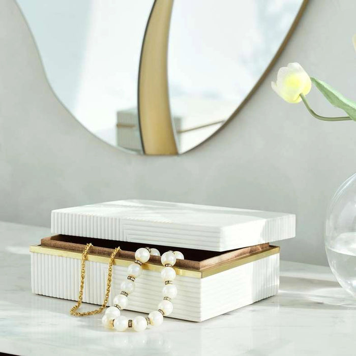 Sansa Resin Decor Box 23X15X8Cm - White