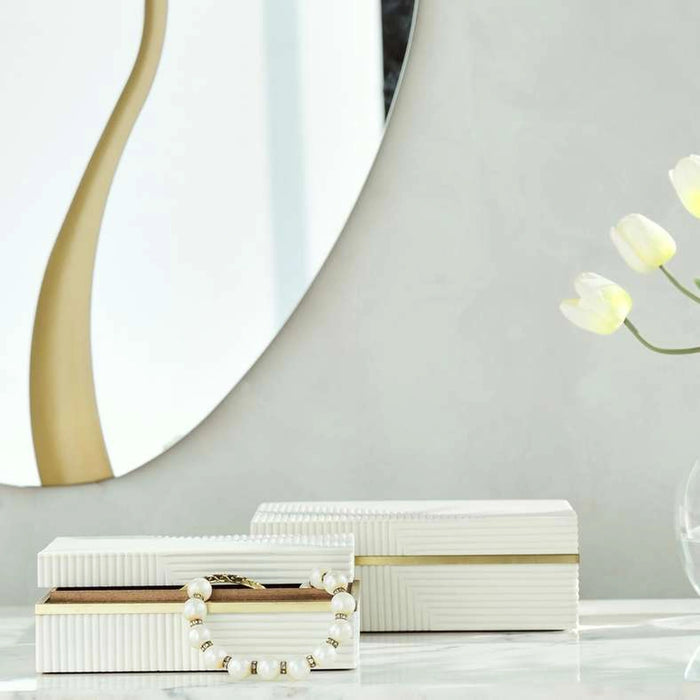 Sansa Resin Decor Box 23X15X8Cm - White