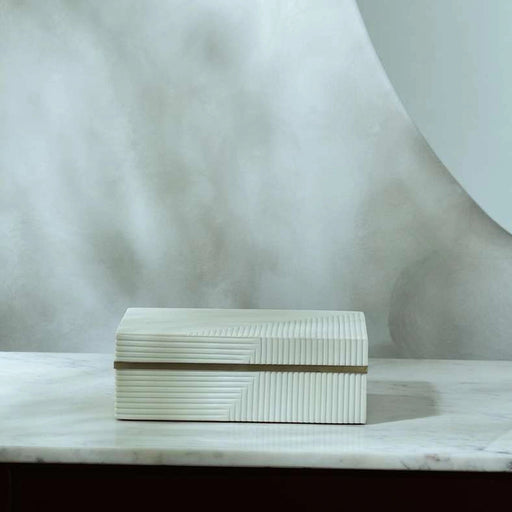 Sansa Resin Decor Box 23X15X8Cm - White PAN HOME
