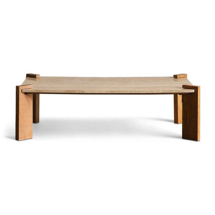 Santani Coffee Table Traventine - White & Natural