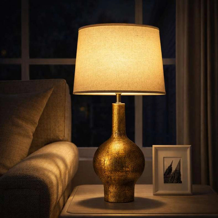 Santiago E27 Polyresin Table Lamp 37X62Cm- Gold