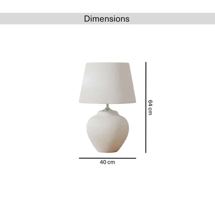 Sanvale E27 Ceramic Table Lamp 40X64Cm - White