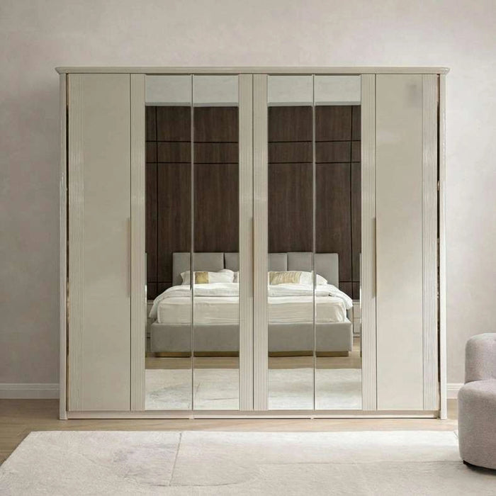 Sao Paulo 6 Door Wardrobe - Light Grey