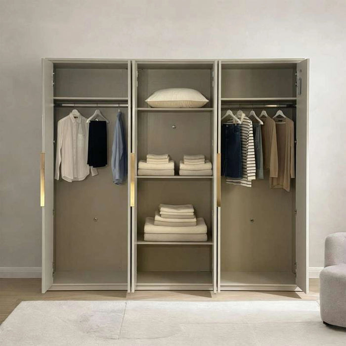Sao Paulo 6 Door Wardrobe - Light Grey