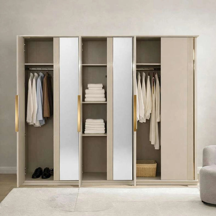 Sao Paulo 6 Door Wardrobe - Light Grey