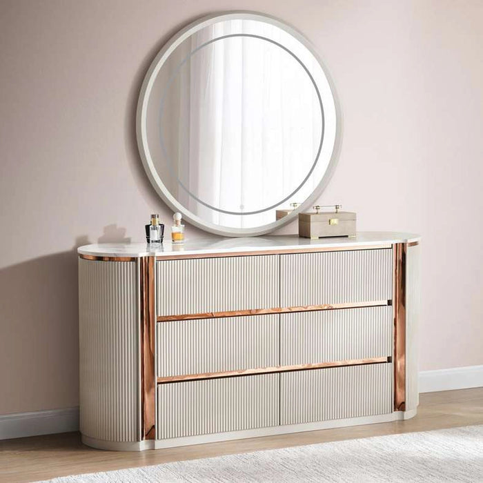 Sao Paulo Dresser And Mirror - Light Grey