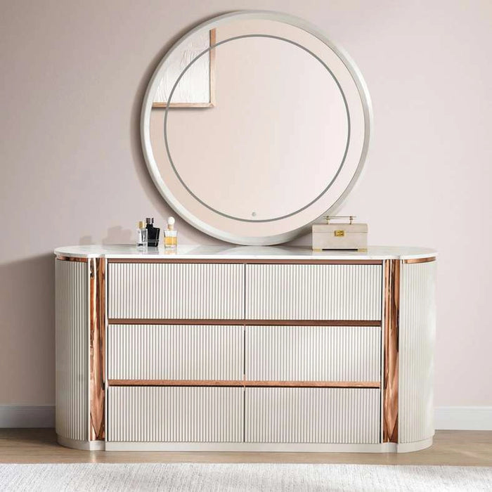 Sao Paulo Dresser And Mirror - Light Grey
