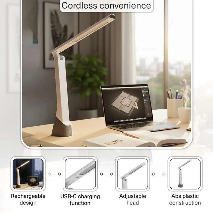Sarabia Multi Function Rechargeable 8W Led Desk Lamp 5X6.6X26.5Cm - Grey
