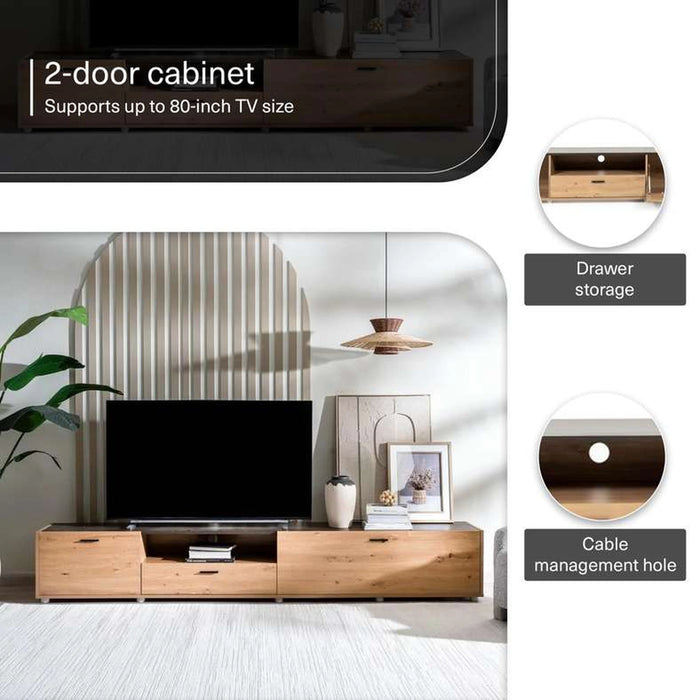 Sarawak Tv Unit Upto 80 Inches - Natural Grey