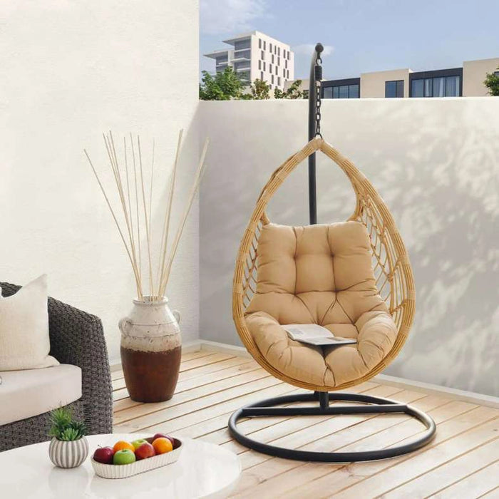 Sarra Garden Hanging Cage Swing - Natural