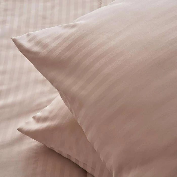 Satin Stripe 3-Piece Full Comforter Set 160X220Cm - Sand