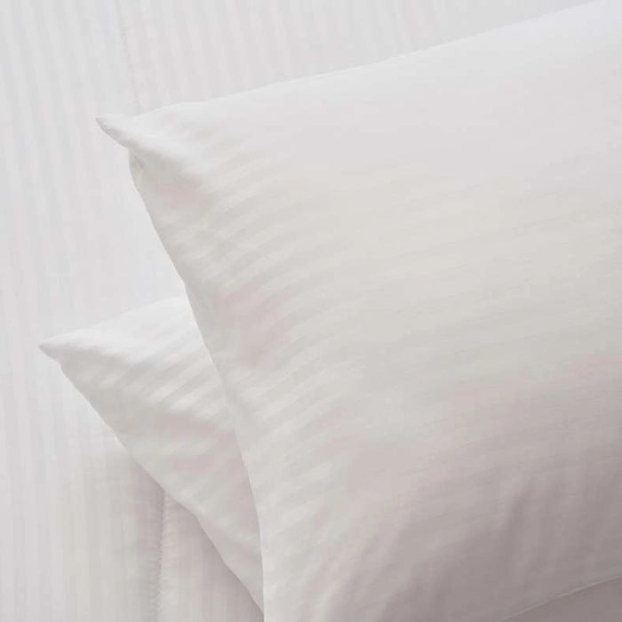 Satin Stripe 3-Piece King Comforter Set 240X260Cm - White