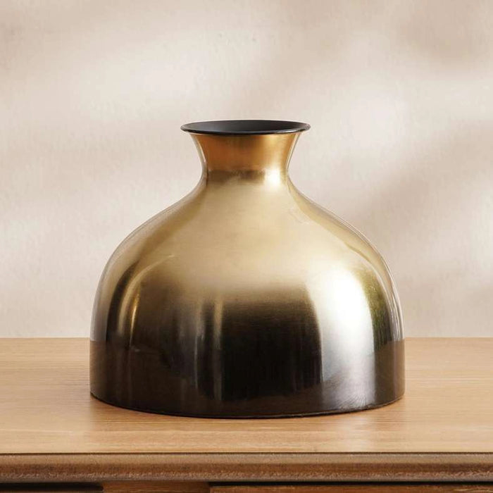 Sauve Metal Short Vase 21X21X17Cm - Black