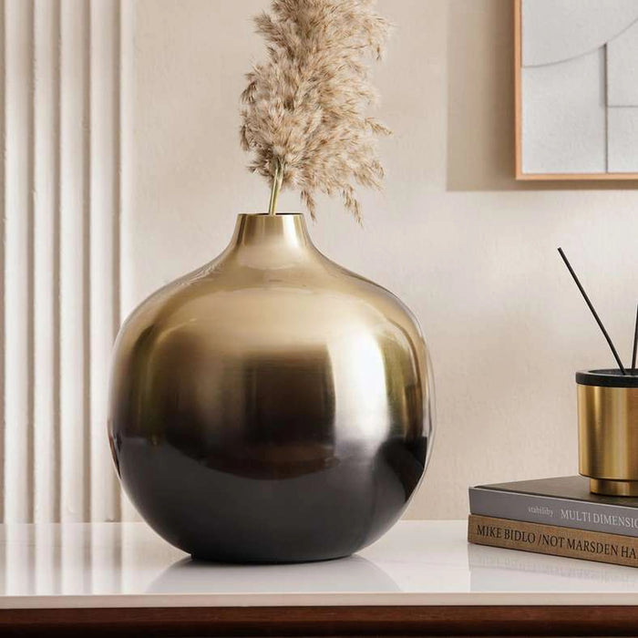 Sauve Round Belly Vase 28X28X30Cm - Black
