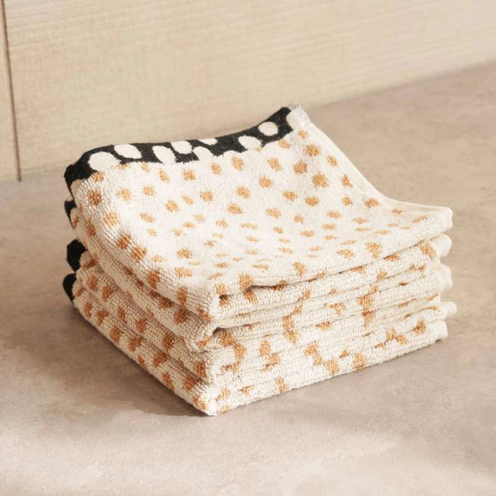 Savanna Dot 4Piece Finger Tip Towel 30X30Cm-Beige