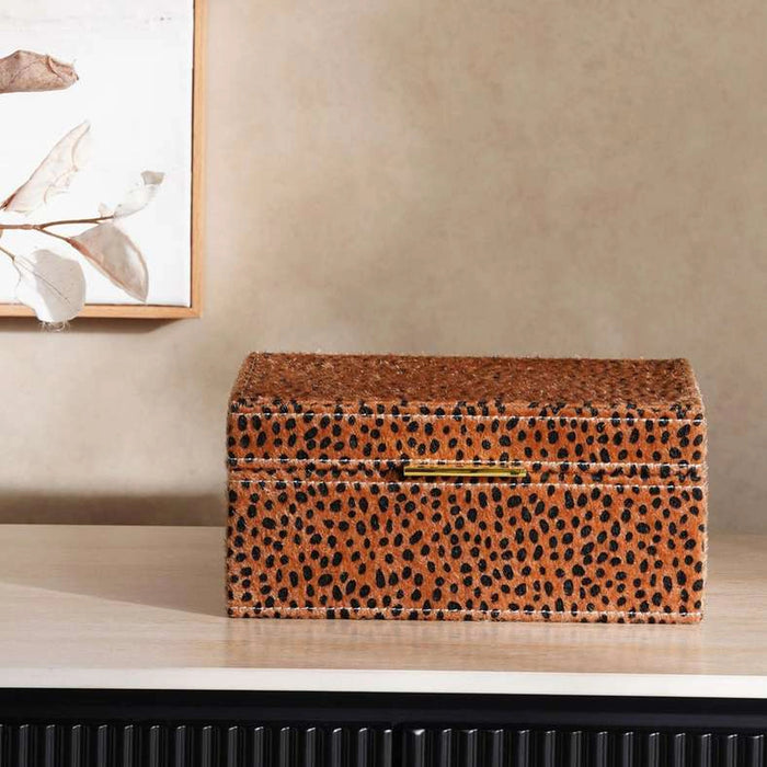 Savanna Faux Fur Decor Box 23X18X10.5Cm- Brown