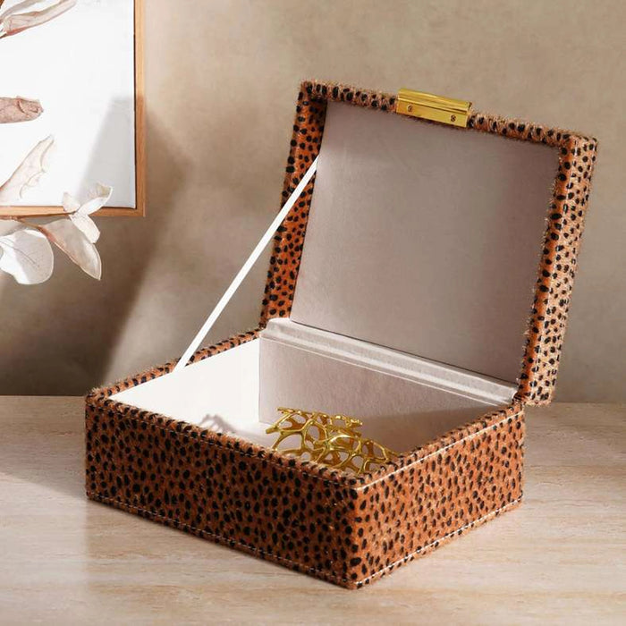 Savanna Faux Fur Decor Box 23X18X10.5Cm- Brown