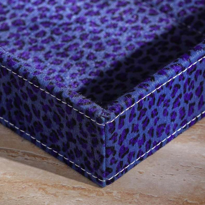 Savanna Faux Fur Decor Tray 45X33X5Cm- Blue