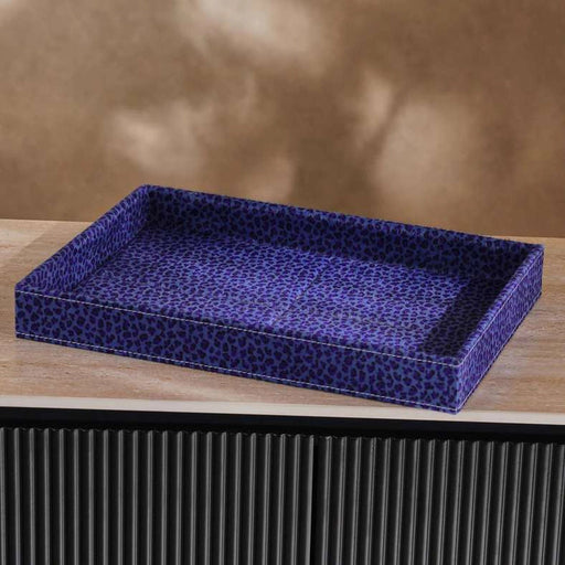Savanna Faux Fur Decor Tray 45X33X5Cm- Blue PAN HOME