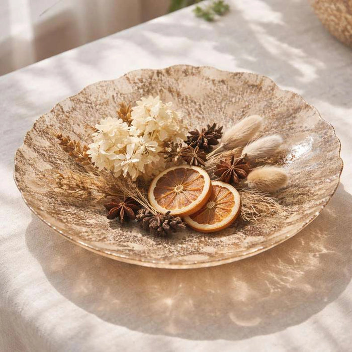 Savanna Glass Decor Plate Dia40X6Cm -Brown