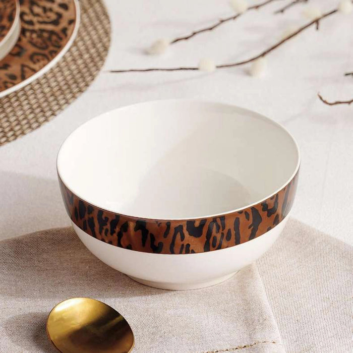 Savanna New Bone China Cereal Bowl Dia14Cm -Warm Gold & Black