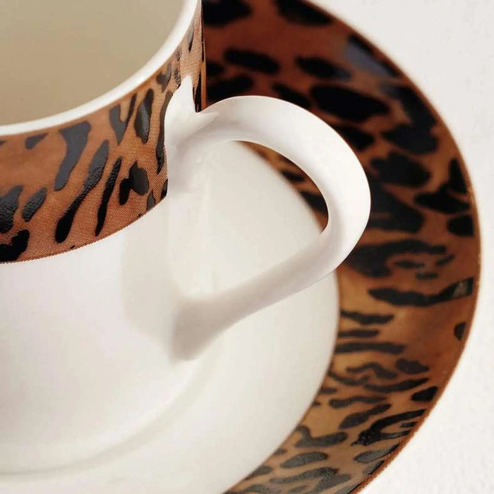 Savanna New Bone China Coffee Cup & Saucer 100Ml -Warm Gold & Black
