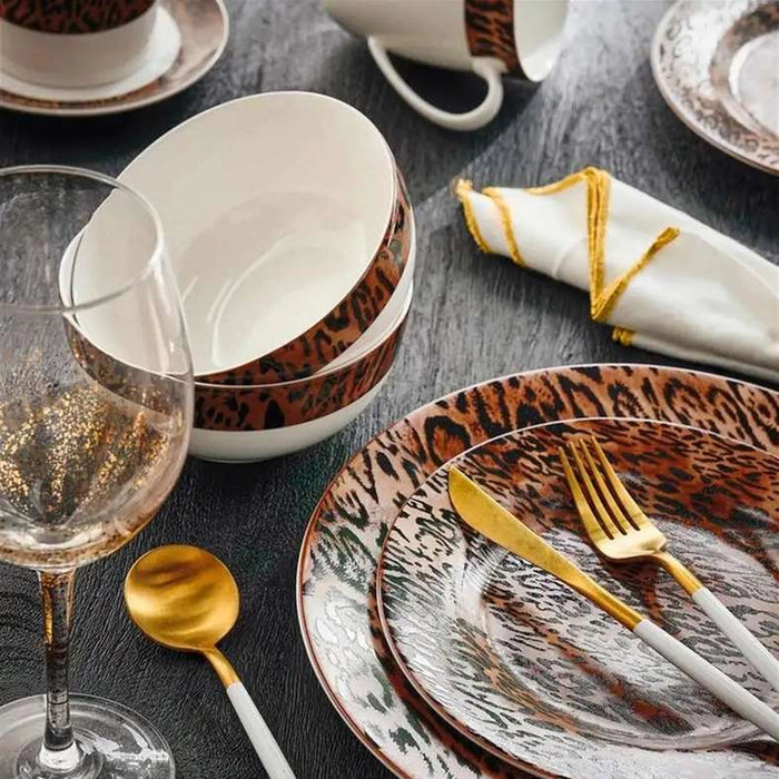 Savanna New Bone China Coffee Cup & Saucer 100Ml -Warm Gold & Black