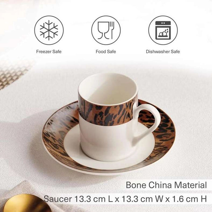 Savanna New Bone China Coffee Cup & Saucer 100Ml -Warm Gold & Black