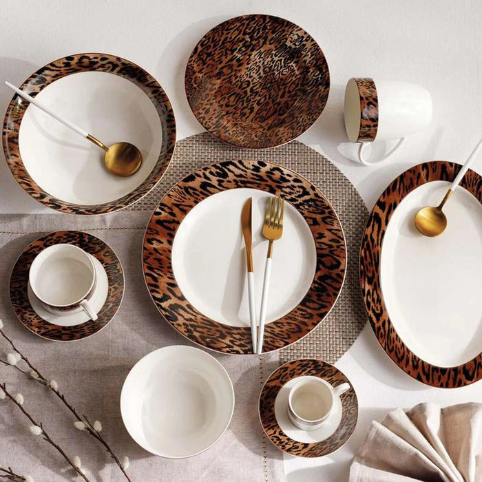 Savanna New Bone China Dinner Plate Dia26.6Cm -Warm Gold & Black