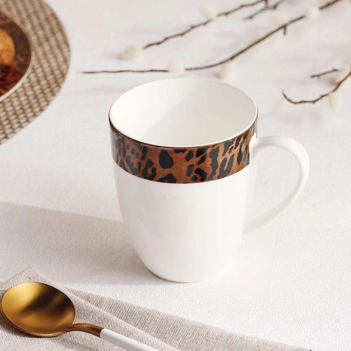 Savanna New Bone China Mug 354Ml -Warm Gold & Black