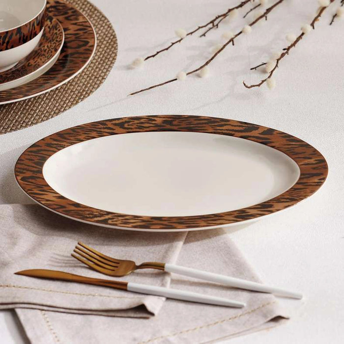 Savanna New Bone China Oval Platter 30X20.9X2.2Cm -Warm Gold & Black