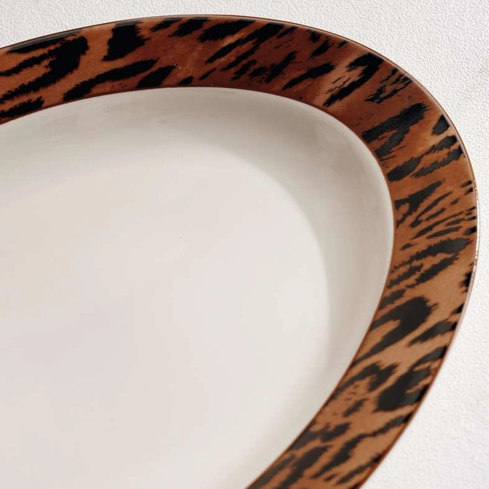 Savanna New Bone China Oval Platter 30X20.9X2.2Cm -Warm Gold & Black