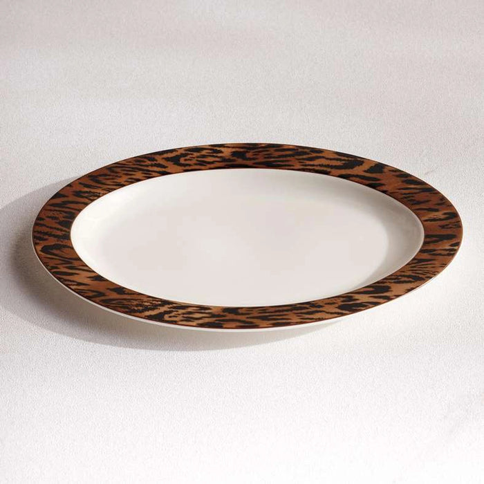 Savanna New Bone China Oval Platter 30X20.9X2.2Cm -Warm Gold & Black