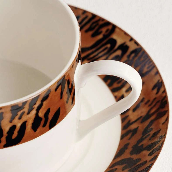 Savanna New Bone China Tea Cup & Saucer 220Ml -Warm Gold & Black