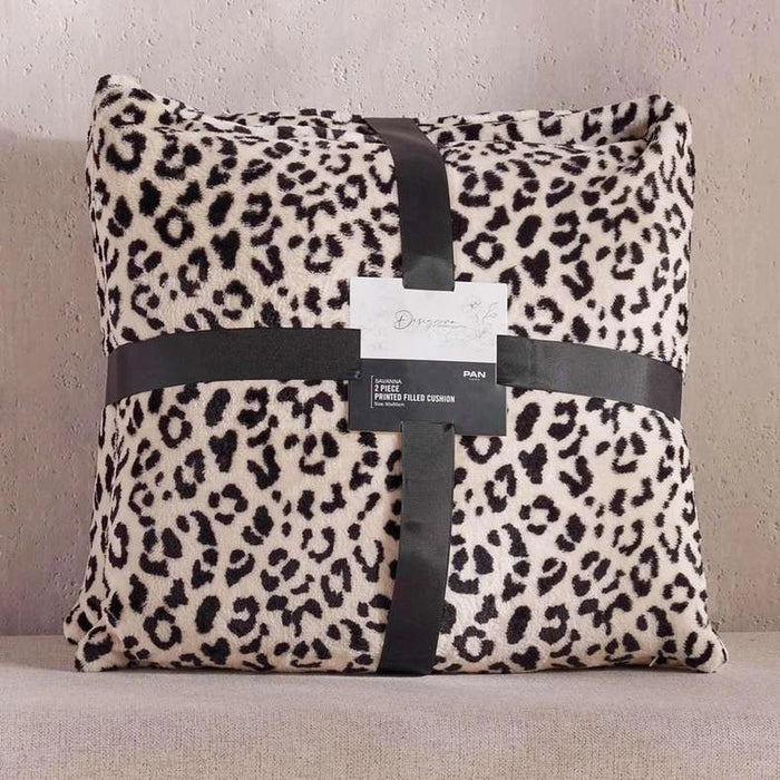 Savanna Printed 2 Piece Filled Cushion 50X50Cm - Black