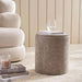 Savannah Polyester Chenile Pouf 38Cm - Taupe Pan Home
