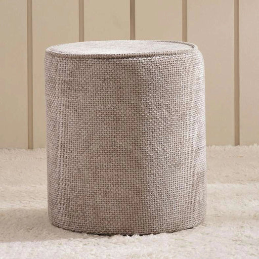 Savannah Polyester Chenile Pouf 38Cm - Taupe Pan Home