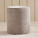 Savannah Polyester Chenile Pouf 38Cm - Taupe Pan Home