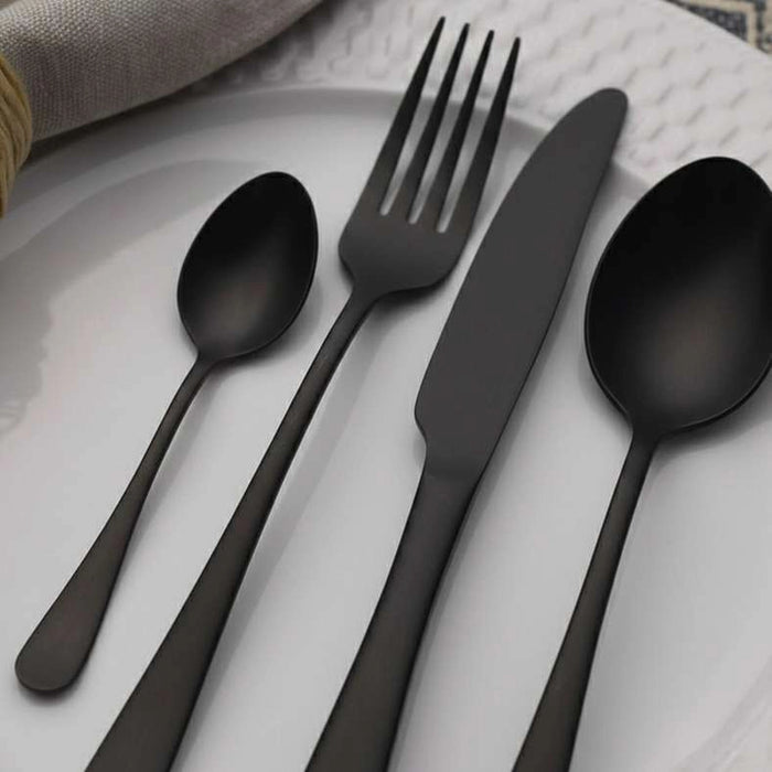 Savina 24-Piece Cutlery Set -Black